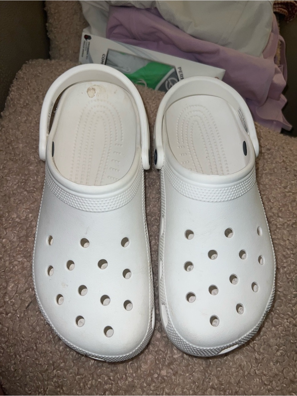 CROCS White Classic Vented Slip-On Clogs
